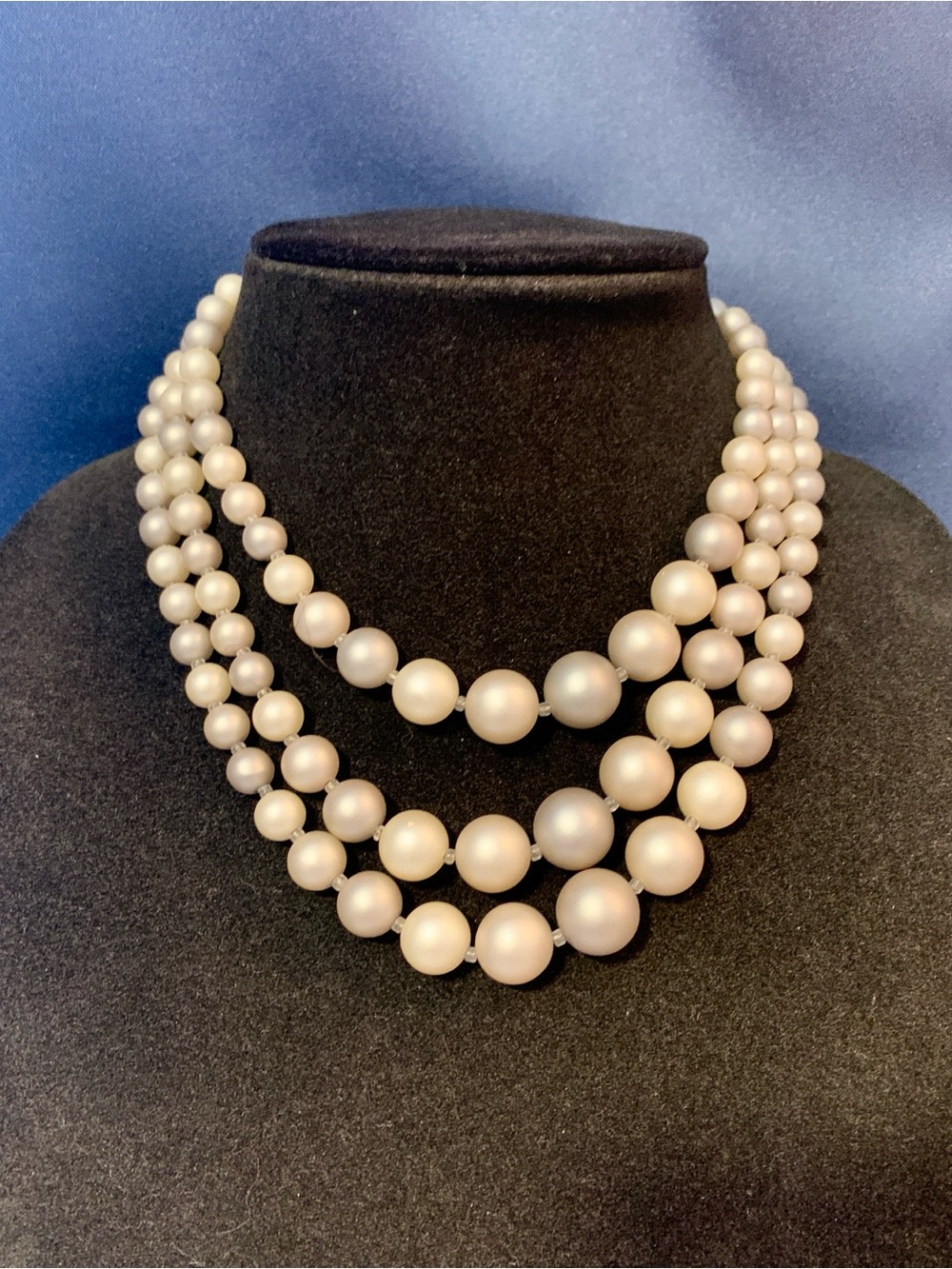 Classic White and Grey Pearl Multi-Strand Necklace